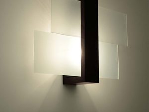 Miniaturka 3 - Nowoczesna Lampa Ścienna XYLON 1 z Drewna i Szkła