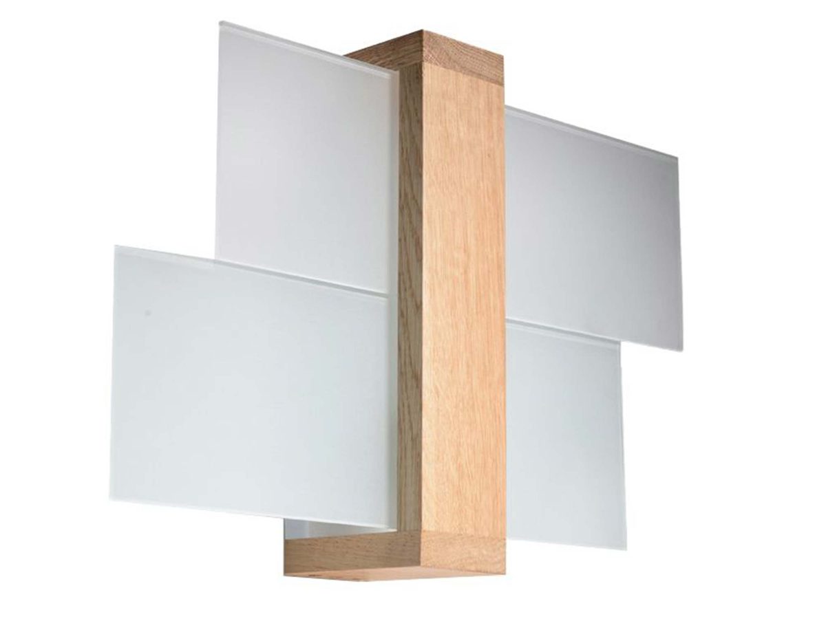 Nowoczesna Lampa Ścienna XYLON 1 z Drewna i Szkła