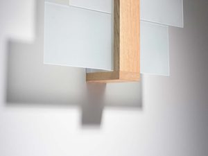 Miniaturka 5 - Nowoczesna Lampa Ścienna XYLON 1 z Drewna i Szkła