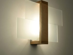 Miniaturka 6 - Nowoczesna Lampa Ścienna XYLON 1 z Drewna i Szkła