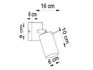 Miniaturka 24 - Techniczny rysunek kinkietu LED z wymiarami i kątami