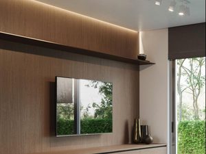 Miniaturka 11 - Drewniane wnętrze z szyną LED i oświetleniem punktowym