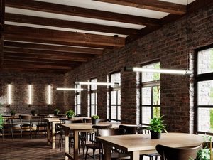 Miniaturka 1 - Nowoczesna lampa sufitowa, geometryczny kształt, metalowa rama