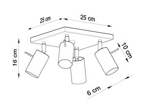 Miniaturka 22 - Cztery światła Plafon RING 4 styl loftowy