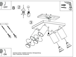 Miniaturka 23 - Cztery światła Plafon RING 4 styl loftowy
