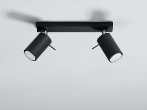 Miniaturka 7 - Czarna listwa sufitowa z reflektorami na szynie metalowej