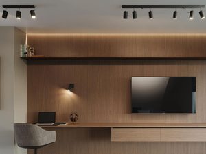 Miniaturka 16 - Designerska listwa LED z czarnymi reflektorami do salonu