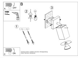Miniaturka 19 - Techniczny rysunek montażowy reflektora LED z wymiarami