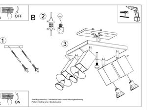 Miniaturka 12 - Instrukcja montażu plafonu z prostokątnymi reflektorami