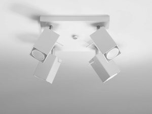 Miniaturka 1 - Plafon sufitowy biały z prostokątnymi reflektorami na podstawie