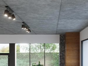 Miniaturka 3 - Kuchnia z nowoczesnym oświetleniem LED sufitowym i betonowym sufitem