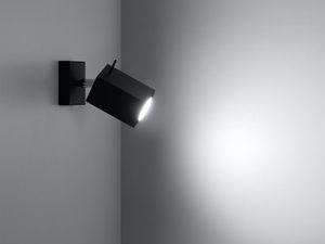 Miniaturka 2 - Kinkiet LED czarny montowany na ścianie z efektem świetlnym