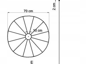 Miniaturka 5 - Rysunek techniczny lampy sufitowej, okrągły design, minimalistyczny styl