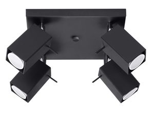 Miniaturka 3 - Czarny plafon poczwórny z prostokątnymi reflektorami regulowanymi