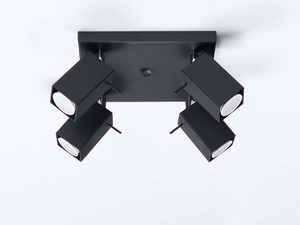 Miniaturka 4 - Plafon sufitowy czarny z prostokątnymi reflektorami na podstawie