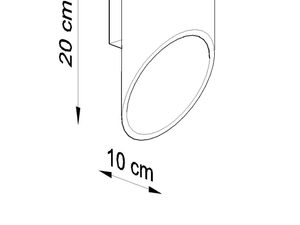 Miniaturka 9 - Rysunek techniczny kinkieta cylindrycznego z wymiarami 12x20x10 cm