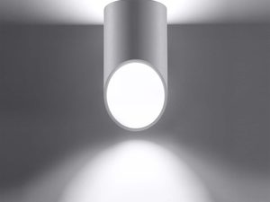Miniaturka 2 - Kinkiet biały cylindryczny z oświetleniem LED włączonym