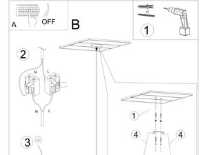 Miniaturka 6 - Techniczny schemat montażu lampy o geometrycznym kształcie