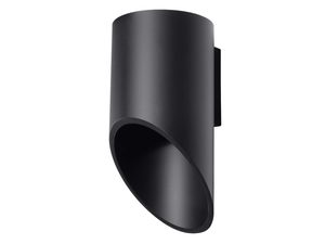 Miniaturka 3 - Kinkiet ścienny czarny cylindryczny z ukośnie ściętym kloszem