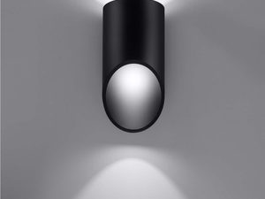 Miniaturka 5 - Kinkiet czarny cylindryczny z oświetleniem LED włączonym