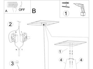 Miniaturka 6 - Instrukcja montażu czarnej asymetrycznej lampy