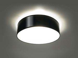 Miniaturka 3 - Plafon sufitowy czarny bęben z oświetleniem LED włączonym