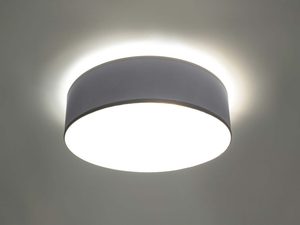 Miniaturka 9 - Plafon sufitowy szary bęben z oświetleniem LED włączonym