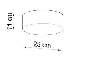 Miniaturka 19 - Rysunek techniczny plafonu sufitowego bęben z wymiarami 25x11 cm