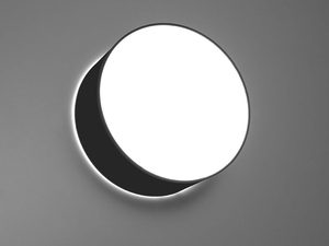 Miniaturka 9 - Nowoczesny czarny kinkiet ścienny z okrągłym panelem