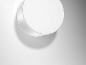 Miniaturka 5 - Biały kinkiet ścienny z okrągłym panelem w stylu nowoczesnym