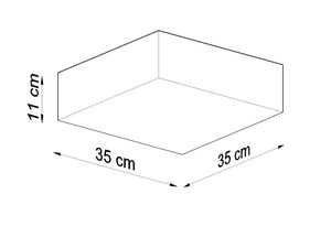 Miniaturka 19 - Rysunek techniczny plafonu kwadratowego z wymiarami 35x35x11 cm