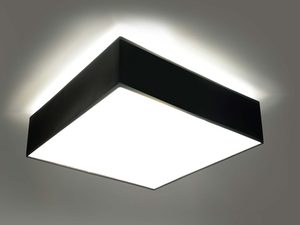 Miniaturka 3 - Plafon sufitowy czarny kwadratowy z oświetleniem LED włączonym