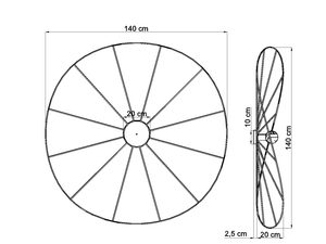 Miniaturka 9 - Rysunek techniczny lampy sufitowej, okrągły design, minimalistyczny styl