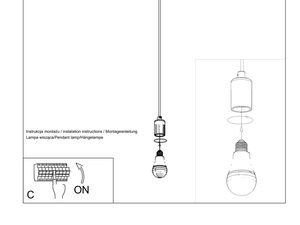 Miniaturka 8 - Rysunek techniczny montażu oświetlenia sufitowego z jedną żarówką