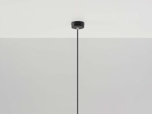 Miniaturka 1 - Minimalistyczna lampa wisząca z jedną żarówką na czarnym przewodzie