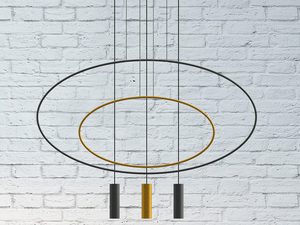 Miniaturka 3 - Okrągła lampa wisząca LED, geometryczny design, industrialny styl