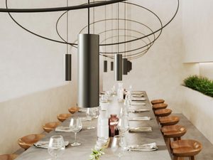 Miniaturka 6 - Nowoczesne lampy wiszące LED do restauracji, geometryczny design