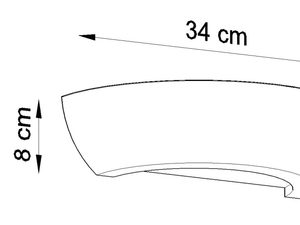 Miniaturka 8 - Profil ceramicznego kinkietu LED o długości 34 cm