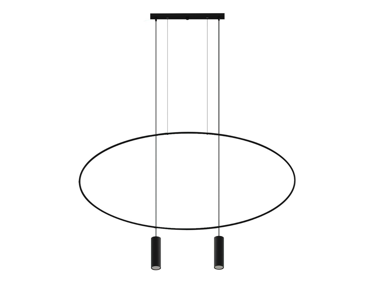 Lampa Wisząca HYBRIS 2 Design Minimalistyczny Czarna