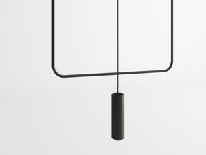 Miniaturka 1 - Nowoczesne oświetlenie do wnętrz, geometryczne lampy LED, czarna rama