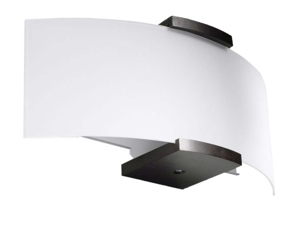 Kinkiet LED z białym zakrzywionym kloszem