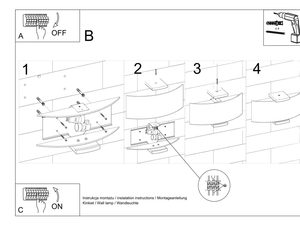 Miniaturka 7 - Techniczny schemat montażu kinkietu ściennego