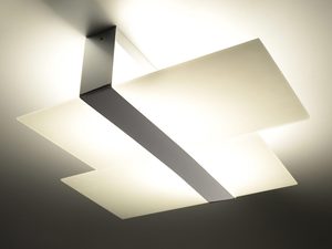 Miniaturka 5 - Designerski plafon LED z ciepłym światłem i białymi panelami