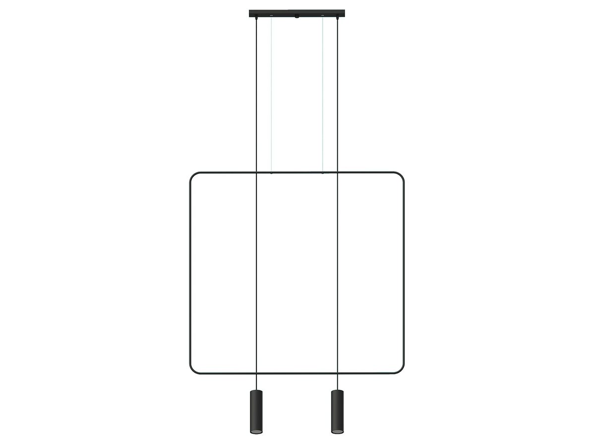 RADIUS 2 Czarna Lampa Wisząca Geometria