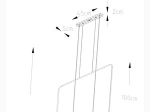 Miniaturka 6 - Wymiary techniczne nowoczesnej lampy wiszącej