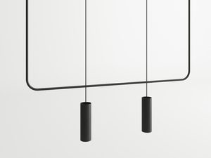 Miniaturka 1 - Lampa wisząca LED, prostokątny czarny korpus, industrialny design