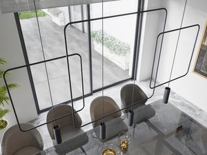 Miniaturka 4 - Nowoczesna lampa wisząca LED, czarna obudowa, minimalistyczny styl