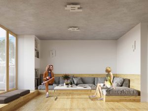 Miniaturka 3 - Designerski kinkiet LED z białymi panelami i centralnym paskiem