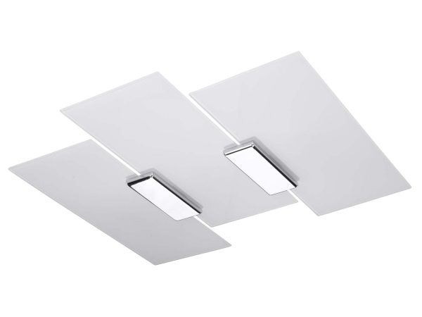 Plafon sufitowy w stylu modern z białych płyt i LED