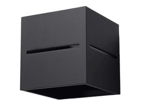 Miniaturka 1 - Kinkiet ścienny czarny sześcienny prosty z szczelinami